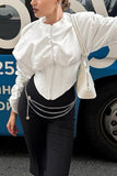 Dramatic Puff Sleeve Corset Blouse