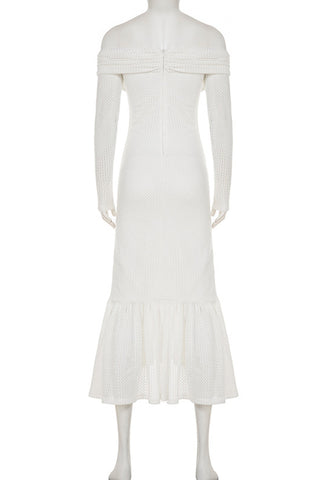 Off-Shoulder Knit Casual Dress