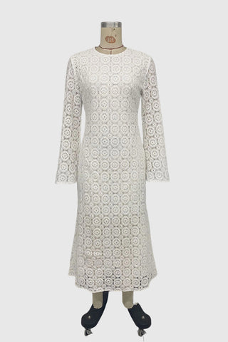 Flared Lace Midi Dress