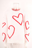 Heart Print Sweater for Effortless Style