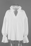 Elegant Ruffle-Collar Blouse
