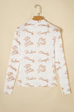 Graphic Print Long Sleeve Top
