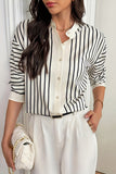 Striped Button-Up Blouse