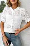 Textured Button-Up Blouse