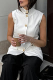 Button-Front Sleeveless Top