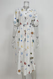 Patterned Casual Midi Dress