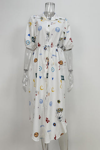 Patterned Casual Midi Dress