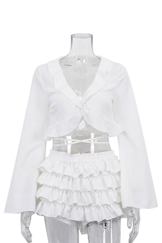 Elegant Ruffle Skirt Set