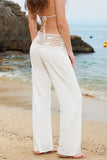 Beach-Ready Casual Pants with Crochet Waist
