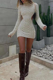 Open-Back Knit Mini Dress
