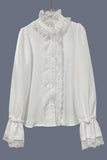 Lace-Trimmed Ruffle Blouse