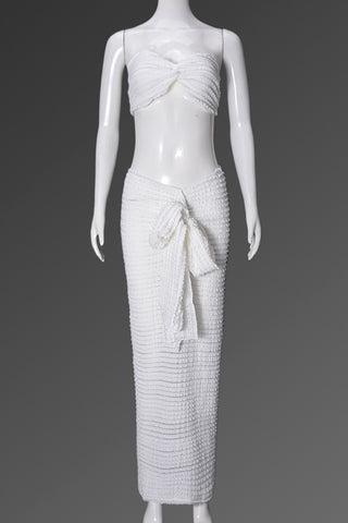 Chic Wrap Skirt Set with Draped Detail