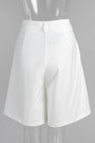 Pleated Wide-Leg Casual Shorts