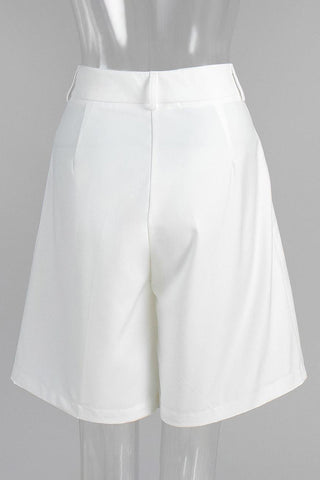 Pleated Wide-Leg Casual Shorts
