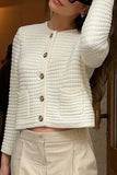 Textured Button-Up Cardigan