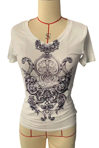 Graphic Print V-Neck T-Shirt