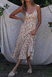 Floral Midi Sundress with Spaghetti Straps