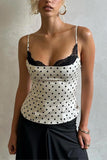 Polka Dot Lace-Trimmed Cami