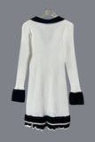 Button-Front Ribbed Dress
