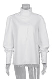 High Collar Button-Up Blouse