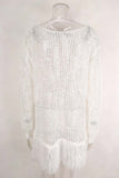 Off-Shoulder Mesh Fringe Cover-Up