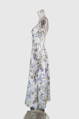 Strapless Floral Casual Dress