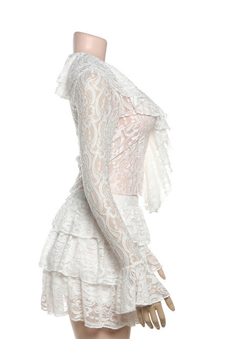 Lace Ruffled Skirt Set