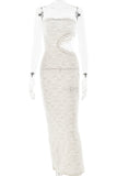 Elegant Lace Strapless Evening Dress