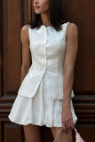 Button-Front Skirt Set