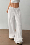 Relaxed Fit Wide-Leg Casual Pants
