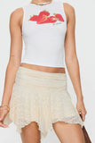 Asymmetric Hem Mini Skirt