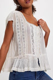 Elegant Lace Trim Blouse