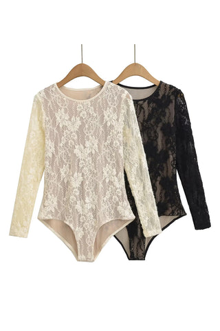 Elegant Lace Long Sleeve Bodysuit