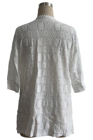 Elegant Lace Open-Front Blouse