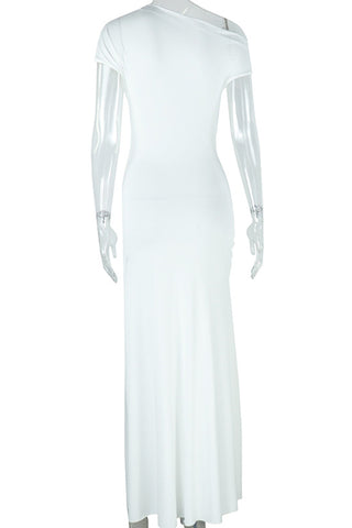 Off-Shoulder Ruched Maxi Dress