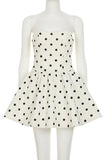 Strapless Polka Dot Casual Dress