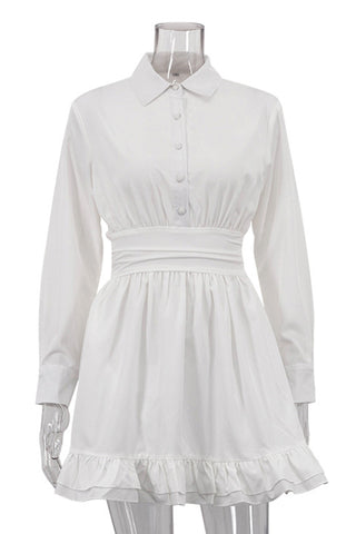 Buttoned Collared Casual Dress