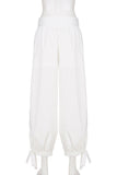 Drawstring Hem Casual Pants