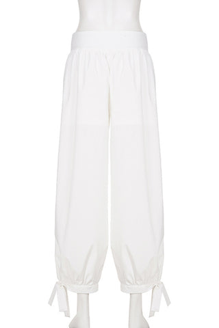 Drawstring Hem Casual Pants
