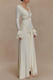 Elegant Long-Sleeve Casual Dress