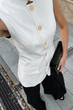 Sleek Button-Up Sleeveless Vest