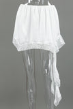 Asymmetrical Hem Lace Mini Skirt