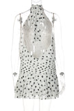 Polka Dot Halter Mini Dress