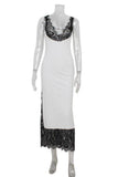 Lace-Trim Sleeveless Midi Dress
