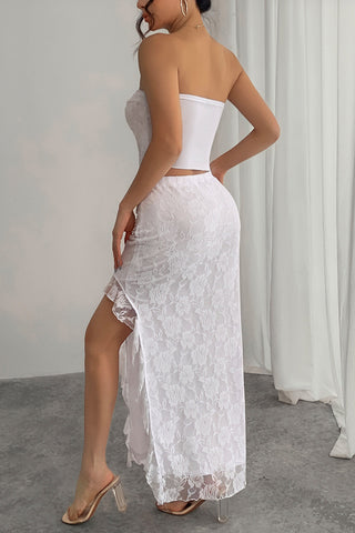 Strapless Tie-Front Suit Set