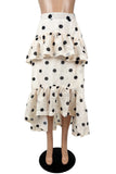 Polka Dot Maxi Skirt with Ruffled Layers