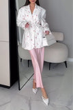Floral Belted Blazer Jacket