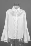 Flared-Sleeve Button-Front Blouse