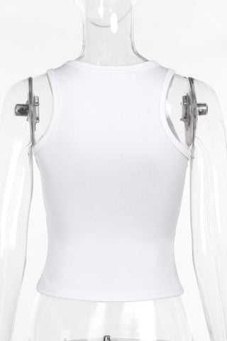 Sculptural Accent Tank Top