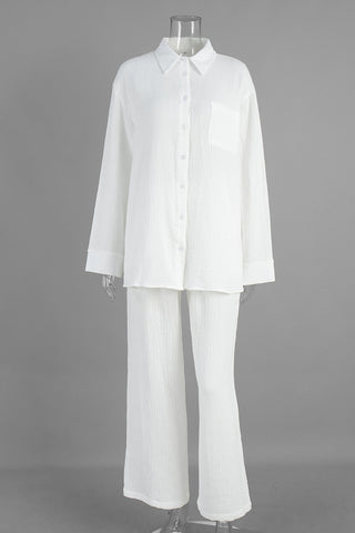 Modern Button-Front Pants Set